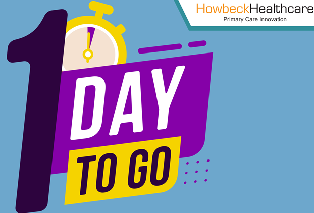 A graphic of a stop watch with the words '1 day to go'.
