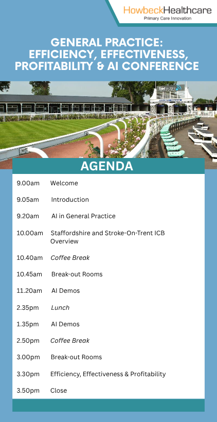 A screenshot of the Agenda for the GP Efficiency and AI Conference